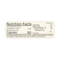 BARGIN 2021 Honey Nutrition Return Address Labels