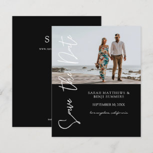 Bargin Photo & Typography Save the Date Black 4