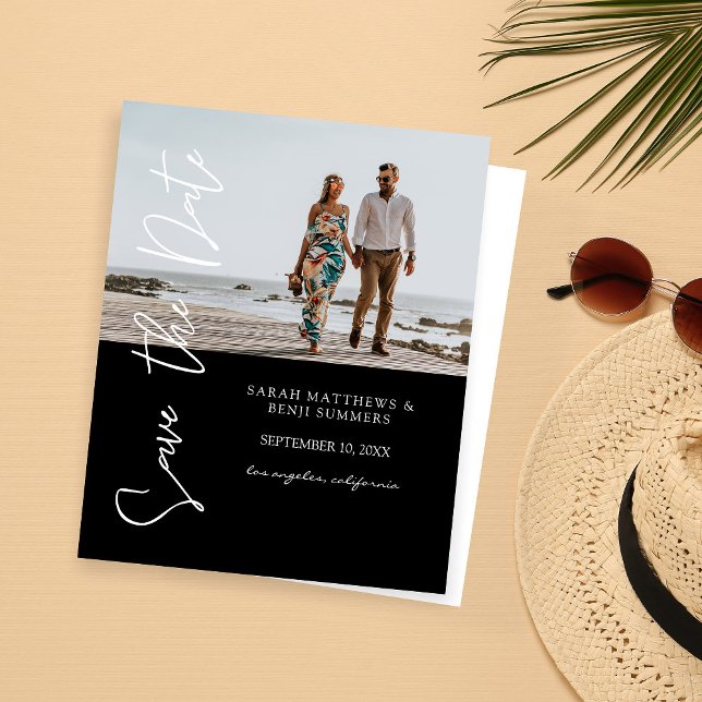 Bargin Photo & Typography Save the Date Black 4 (Creator Uploaded)
