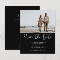 Bargin Photo & Typography Save the Date Black H