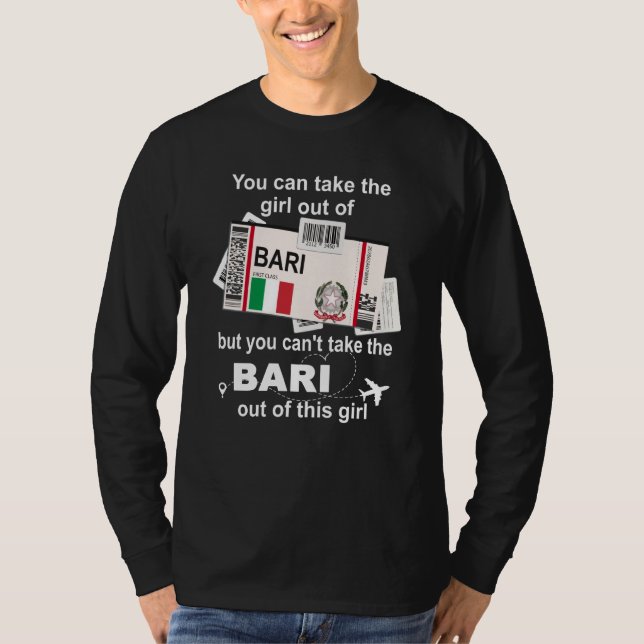 Bari Boarding Pass Bari Girl Bari T-Shirt (Front)