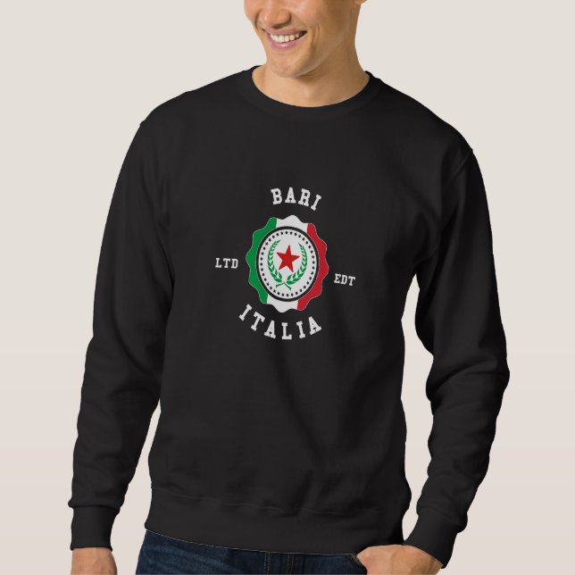 Bari Italy Flag Badge Vintage   Sweatshirt (Front)