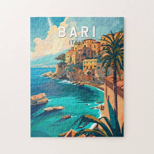 Bari Italy Travel Art Vintage Jigsaw Puzzle (Vertical)