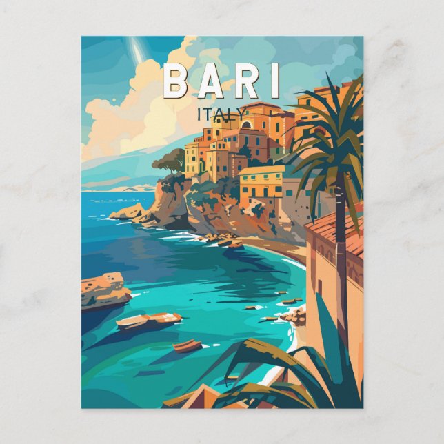 Bari Italy Travel Art Vintage Postcard (Front)