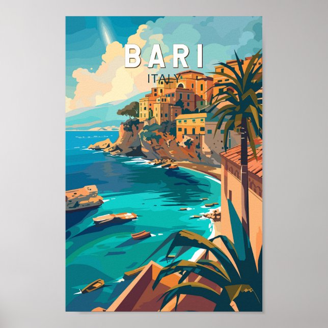 Bari Italy Travel Art Vintage Poster (Front)