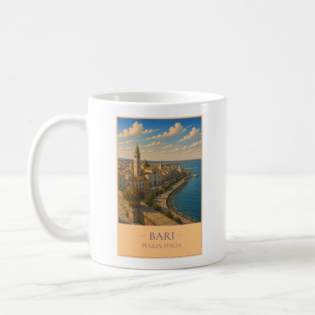 Bari, Italy – Vintage Travel Mug (Left)