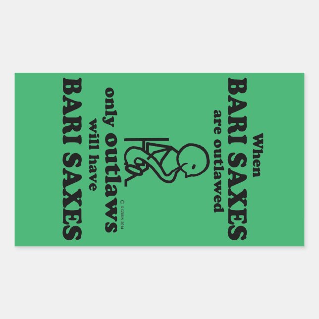 Bari Saxes Outlawed Rectangular Sticker (Front)