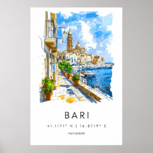 Bari Watercolor 2 Poster