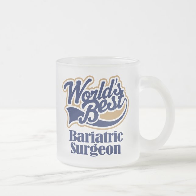 Bariatric Surgeon Gift Frosted Glass Coffee Mug (Right)