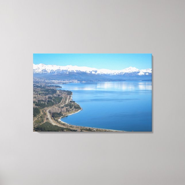 Bariloche Aerial View In Winter Canvas Print (Front)