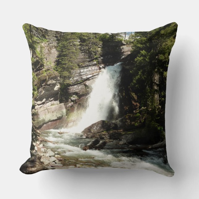 Baring Falls at Glacier National Park Cushion (Front)