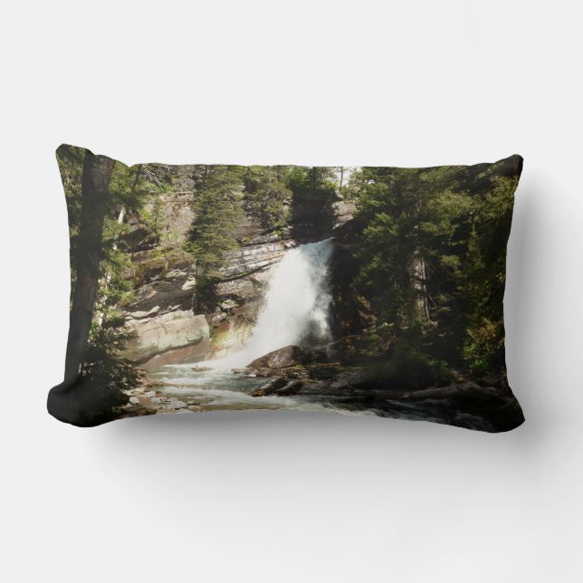 Baring Falls at Glacier National Park Lumbar Cushion (Front)