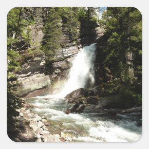 Baring Falls at Glacier National Park Square Sticker