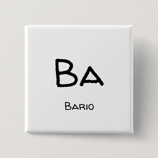 bario ba 15 cm square badge (Front)