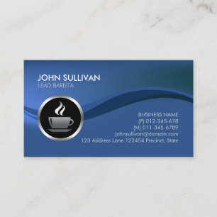 Barista Cafe Chrome Coffee Cup Icon  Business Card