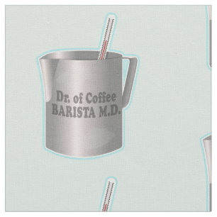  Barista coffee making funny doctor Fabric