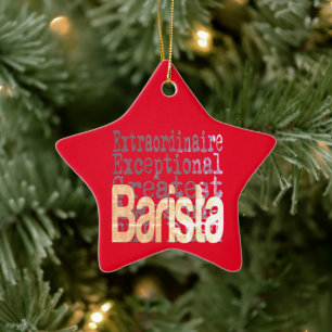 Barista Extraordinaire Ceramic Tree Decoration