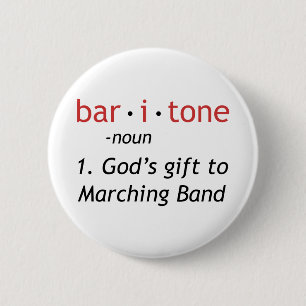Baritone Definition Funny Marching Band 6 Cm Round Badge