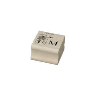 Baritone Initial Monogram Musician Band Teacher Rubber Stamp