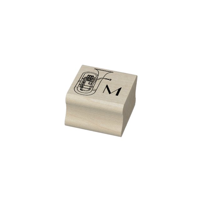 Baritone Initial Monogram Musician Band Teacher Rubber Stamp (Stamp)