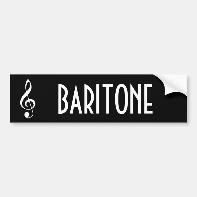 Baritone Music Band Bumper Sticker Gift (Front)