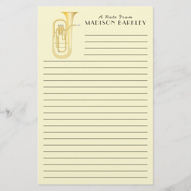 Baritone Musician Teacher Stationery (Front)
