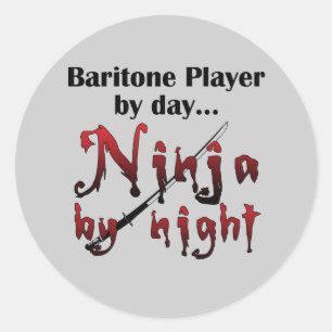Baritone Ninja Classic Round Sticker