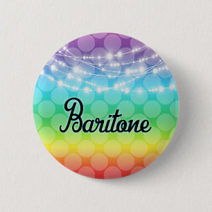 Baritone Rainbow LGBT Gay Lights Singer 6 Cm Round Badge