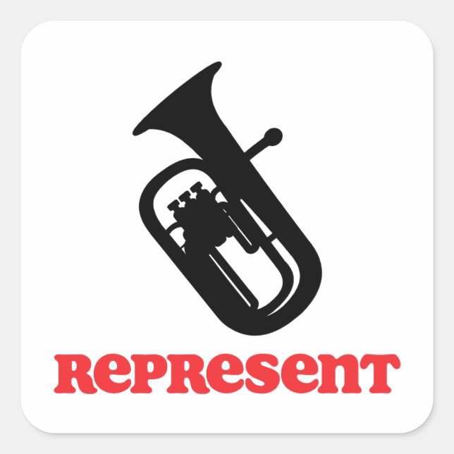 Baritone Represent Square Sticker (Front)