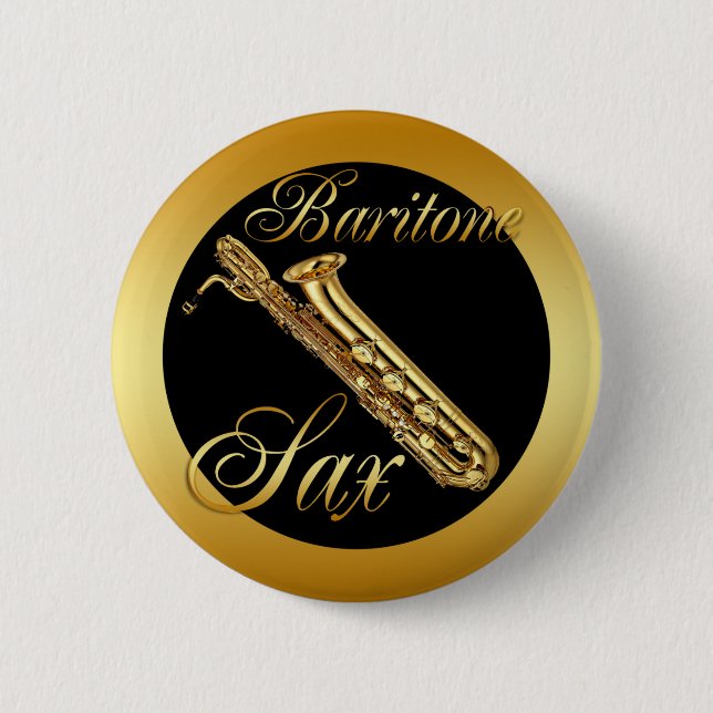 BARITONE SAXOPHONE 6 CM ROUND BADGE (Front)