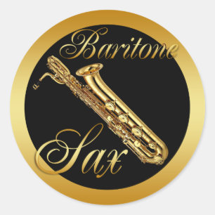 BARITONE SAXOPHONE CLASSIC ROUND STICKER