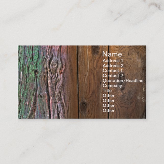 Bark and wood business card (Front)
