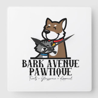 Bark Avenue Pawtique Square Wall Clock