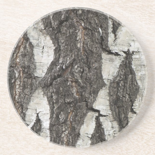 Bark Birch Wood Coaster (Front)