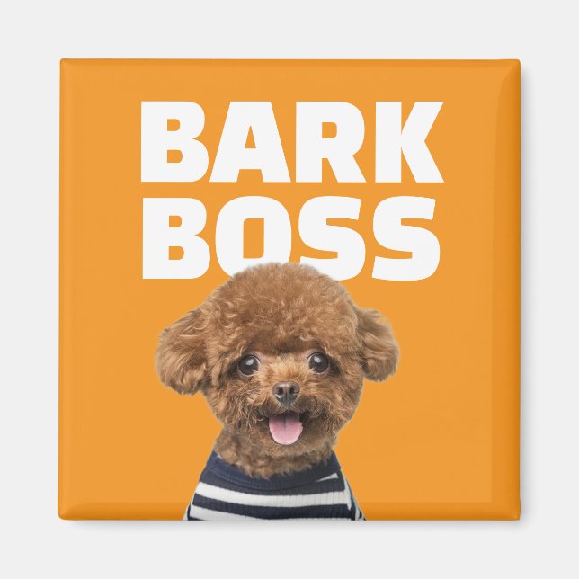 Bark Boss Custom Dog Photo Personalised Gift Magnet (Front)