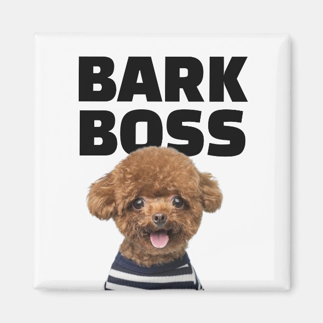 Bark Boss Custom Dog Photo Personalised Gift Magnet (Front)
