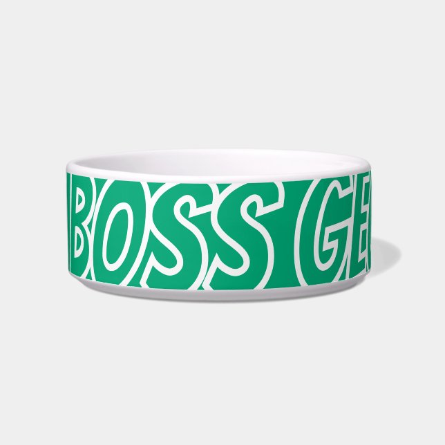 Bark Boss Pet Dog Modern Cool Simple Funny Bowl (Front)