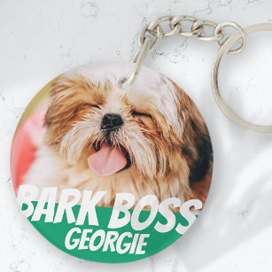 Bark Boss Pet Dog Photo Modern Cool Simple Key Ring