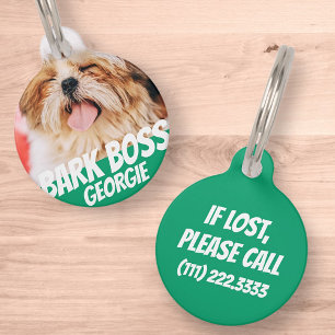 Bark Boss Pet Dog Photo Modern Cool Simple Pet Tag