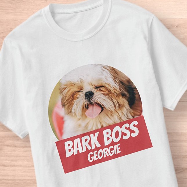 Bark Boss Pet Dog Photo Modern Cool Simple T-Shirt (Creator Uploaded)