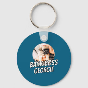 Bark Boss Pet Dog Photo Modern Simple Cool  Key Ring