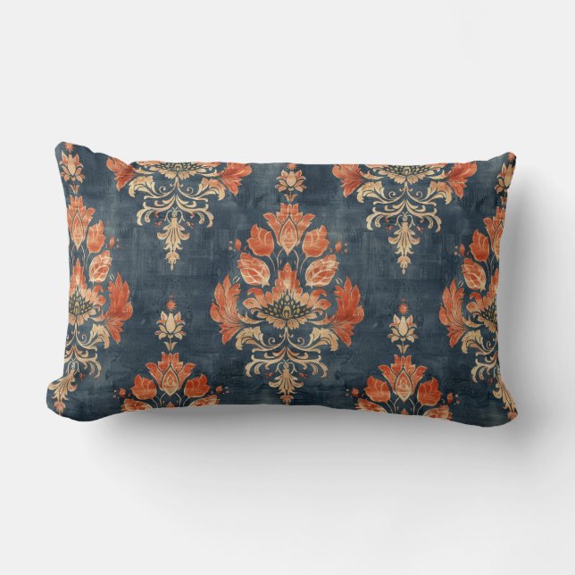 Bark Cloth Textile Pattern (1940s) Lumbar Cushion (Front)