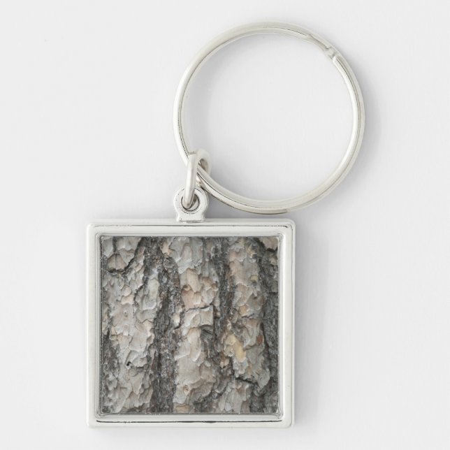 Bark Pine Wood Key Ring (Front)
