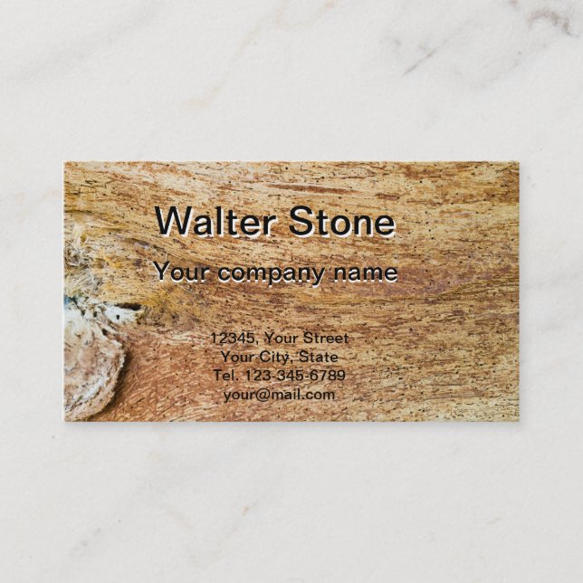 Bark wooden pattern business card (Front)