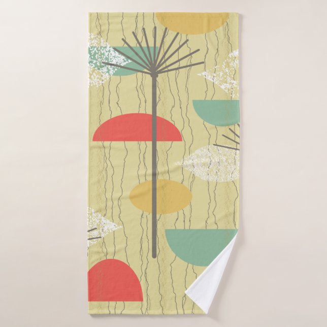 Barkcloth Abstract Flowers Bath Towel (Bath Towel)