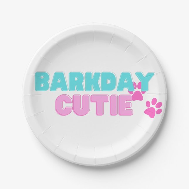 Barkday Cutie Paper Plate (Front)