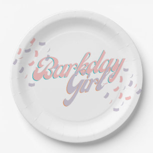 Barkday Girl Paper Plate