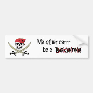 Barkentine Pirate Ship Bumper Sticker