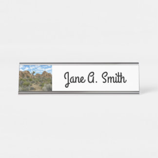 Barker Dam Loop Trail at Joshua Tree National Park Desk Name Plate