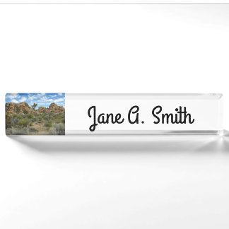 Barker Dam Loop Trail at Joshua Tree National Park Nameplate